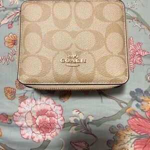 Coach Tan Signature jewellery organizer